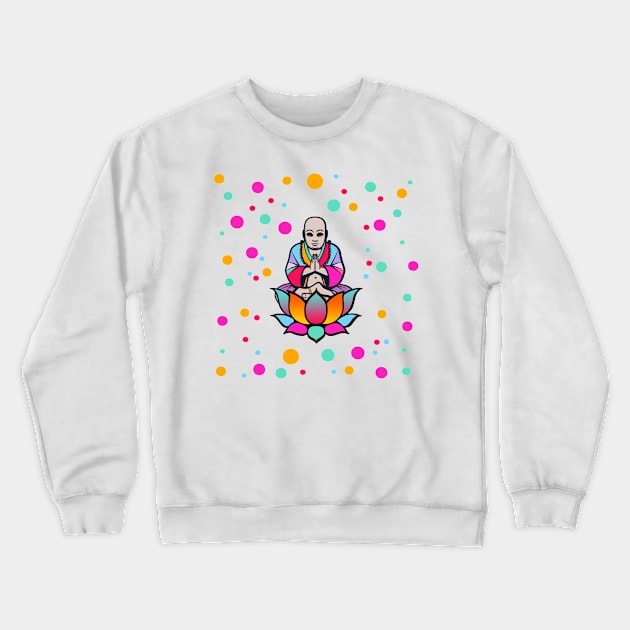 Buddha flower Crewneck Sweatshirt by MARK ASHKENAZI